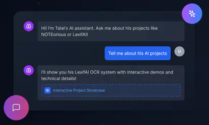 AI-Powered Projects Website & Interactive Chat System