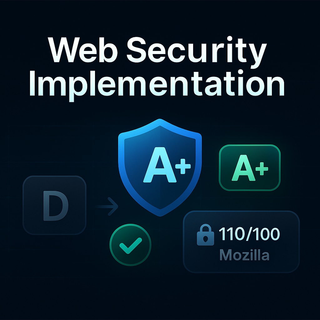 Advanced Web Security Implementation: From D-Grade to A+ Rating